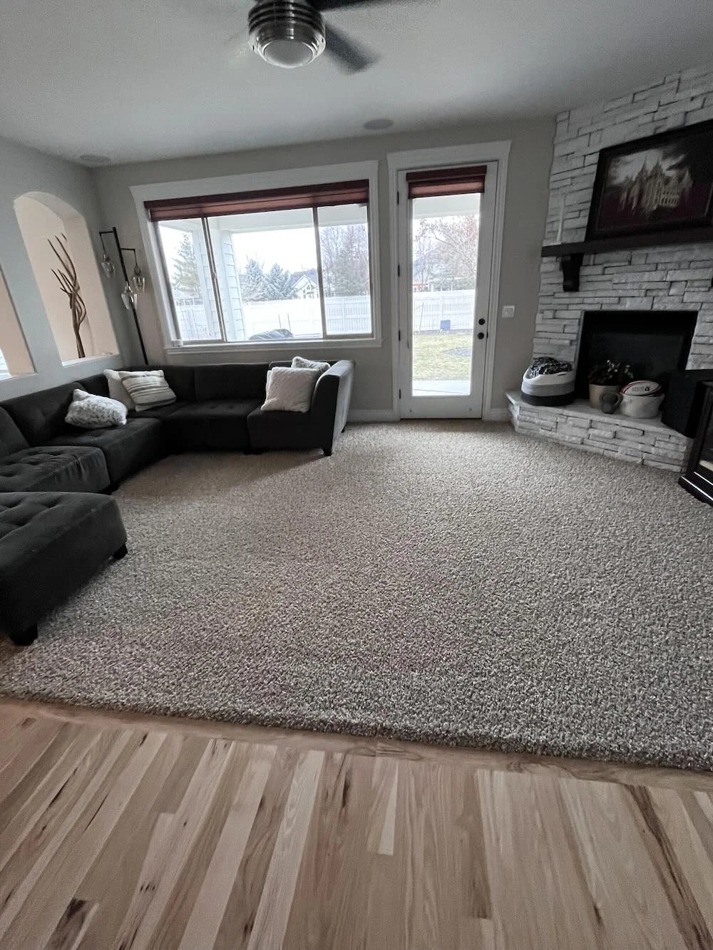 Living room carpet cleaned and refreshed by Gold Standard in Boise